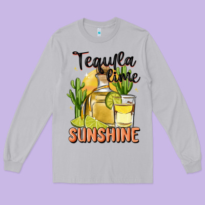 Tequila Lime Sunshine Long Sleeve Tee Designed By Maliassmallbusiness