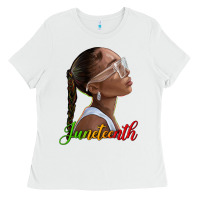 White juneteenth black woman Ladies Tee - texasbilliewilder