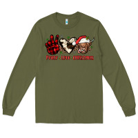 Army Green peace love christmas Long Sleeve Tee - JahusDesignShop