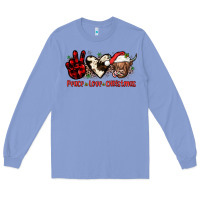 Colony Blue peace love christmas Long Sleeve Tee - JahusDesignShop