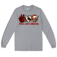 Heather Grey peace love christmas Long Sleeve Tee - JahusDesignShop
