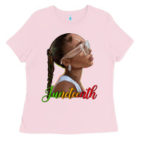 Bubblegum Pink juneteenth black woman Ladies Tee - texasbilliewilder