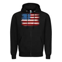 Black american flag distressed background Zipper Hoodie - MaliasSmallBusiness