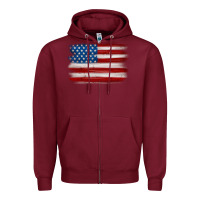 Burgundy american flag distressed background Zipper Hoodie - MaliasSmallBusiness