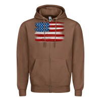 Chestnut american flag distressed background Zipper Hoodie - MaliasSmallBusiness