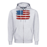 Heather Grey american flag distressed background Zipper Hoodie - MaliasSmallBusiness