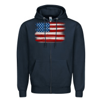 Navy american flag distressed background Zipper Hoodie - MaliasSmallBusiness