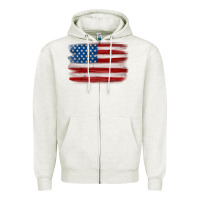Oatmeal Heather american flag distressed background Zipper Hoodie - MaliasSmallBusiness