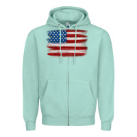 Seafoam american flag distressed background Zipper Hoodie - MaliasSmallBusiness