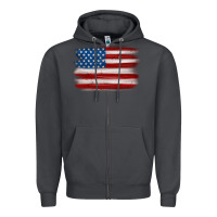 Smoke american flag distressed background Zipper Hoodie - MaliasSmallBusiness