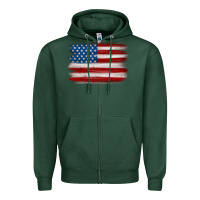 Sports Green american flag distressed background Zipper Hoodie - MaliasSmallBusiness