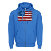 True Royal american flag distressed background Zipper Hoodie - MaliasSmallBusiness