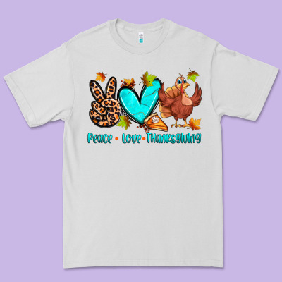 Peace Love Thanksgiving Premium Tee Designed By Zillion Design Studio