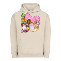 Pigment French Oak Easter hearts Easter Day Urban Hoodie - HowdyJamesFarm
