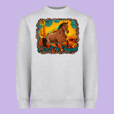 Can't Be Tamed Horse With Sunflowers Turquoise Gemstone Western Sunset Heavyweight Sweatshirt Designed By Artiststas