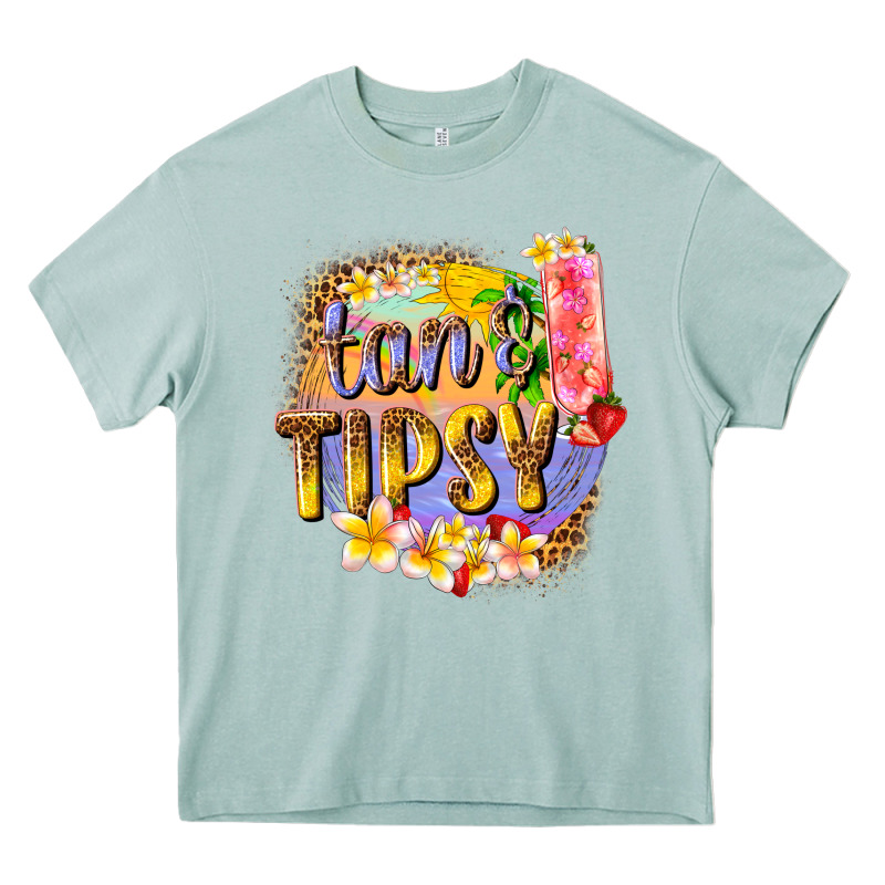 Tan Tipsy Summer Heavy Core Tee by texasbilliewilder | Teevron