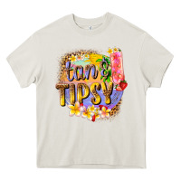 Cream tan tipsy summer Heavy Core Tee - texasbilliewilder