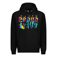Black Proud ally Premium Hoodie - NancyCooperArtShop