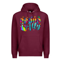 Burgundy Proud ally Premium Hoodie - NancyCooperArtShop