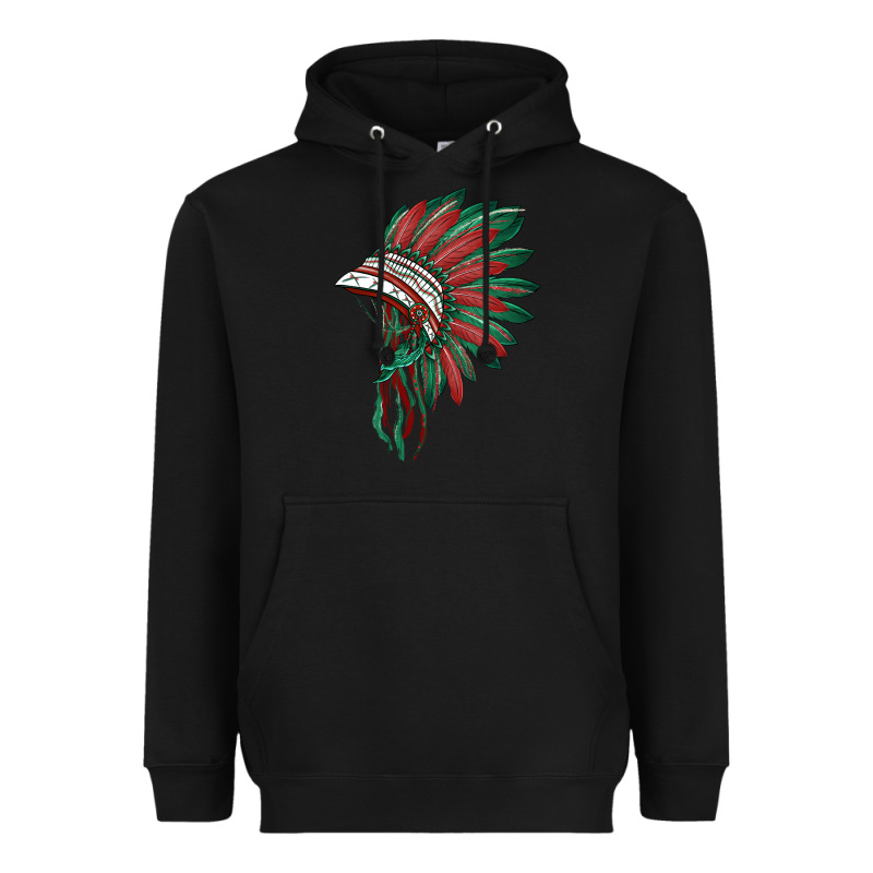 American Flag Indian Headdress Heavyweight Hoodie by BarkalooDesign | Teevron