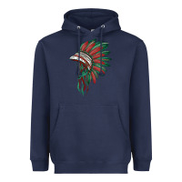 Navy american flag indian headdress Heavyweight Hoodie - BarkalooDesign