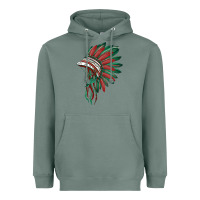 Sage american flag indian headdress Heavyweight Hoodie - BarkalooDesign