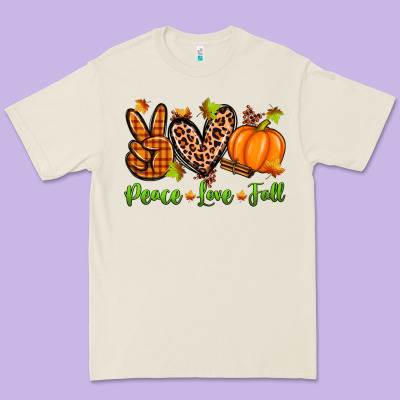 Peace Love Fall Premium Tee Designed By Zillion Design Studio