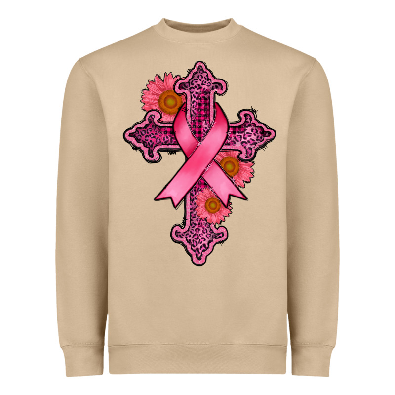 Breast Cancer Cross Heavyweight Sweatshirt by AdoDesignShop | Teevron