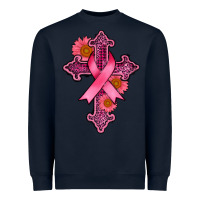 Navy breast cancer cross Heavyweight Sweatshirt - AdoDesignShop