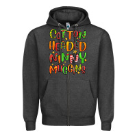 Charcoal Heather cotton headed ninny muggins Zipper Hoodie - MaliasSmallBusiness