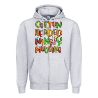 Heather Grey cotton headed ninny muggins Zipper Hoodie - MaliasSmallBusiness