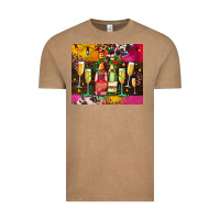 Vintage Coffee Christmas champagne bottles and Vintage Tee - AdoDesignShop
