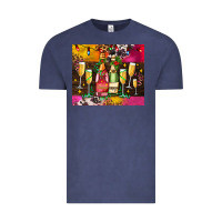 Vintage Denim Christmas champagne bottles and Vintage Tee - AdoDesignShop