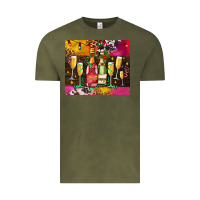 Vintage Olive Christmas champagne bottles and Vintage Tee - AdoDesignShop