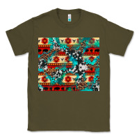 Army Green aztec leopard cowhide turquoise Classic Tee - BarkalooDesign