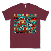 Burgundy aztec leopard cowhide turquoise Classic Tee - BarkalooDesign