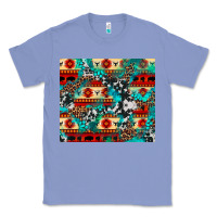 Colony Blue aztec leopard cowhide turquoise Classic Tee - BarkalooDesign