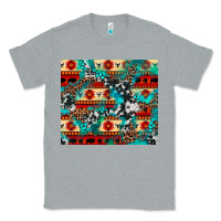 Heather Grey aztec leopard cowhide turquoise Classic Tee - BarkalooDesign