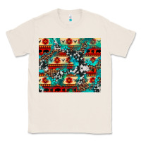 Natural aztec leopard cowhide turquoise Classic Tee - BarkalooDesign