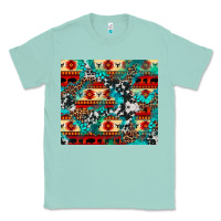Seafoam aztec leopard cowhide turquoise Classic Tee - BarkalooDesign