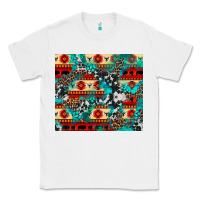 White aztec leopard cowhide turquoise Classic Tee - BarkalooDesign