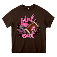 Chocolate Brown Pink Out Football Heavy Core Tee - BarkalooDesign