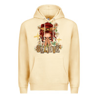 Pina Colada Red Hair Believe Praying Caucasian Messy Bun Premium Hoodie - texasbilliewilder