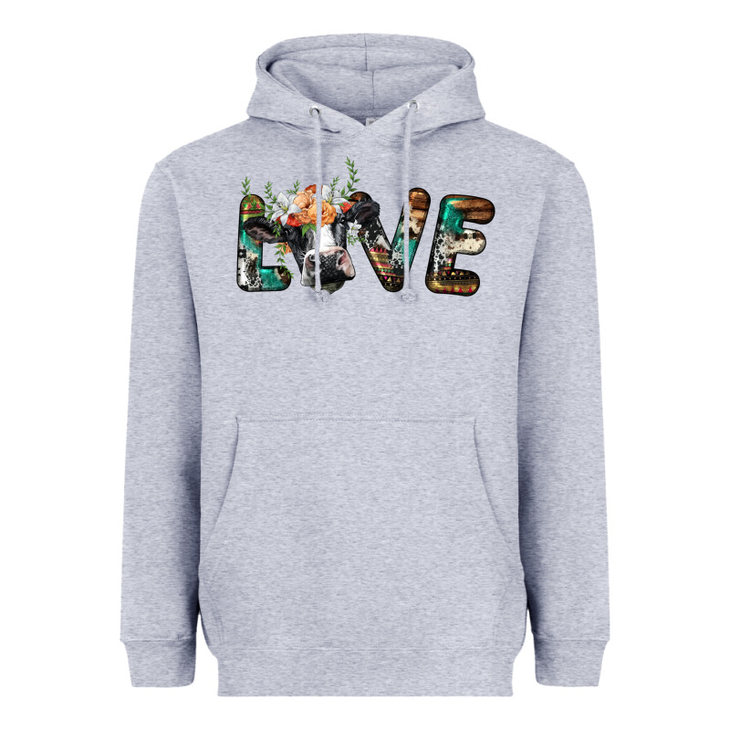 Love With Holstein Cow Heavyweight Hoodie by BarkalooDesign | Teevron