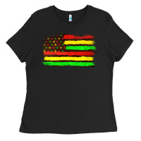 Black juneteenth flag Ladies Tee - texasbilliewilder