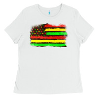 White juneteenth flag Ladies Tee - texasbilliewilder