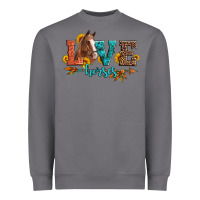 Storm love horses  leather turquoise leopard Heavyweight Sweatshirt - Artiststas