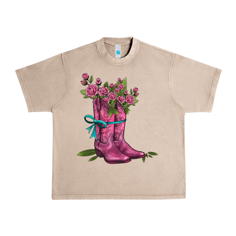 Valentines Day Western Boots And Roses Urban Heavy Tee by AdoDesignShop | Teevron