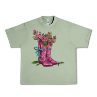 Oil Green valentines day western boots and roses Urban Heavy Tee - AdoDesignShop