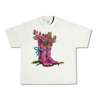 Pistachio valentines day western boots and roses Urban Heavy Tee - AdoDesignShop